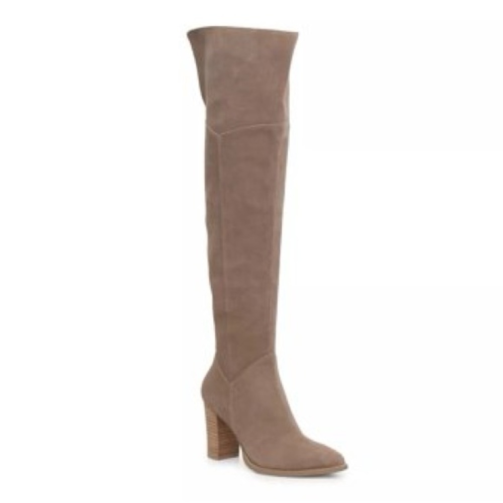 Crown Vintage Over the Knee Boots in Taupe
